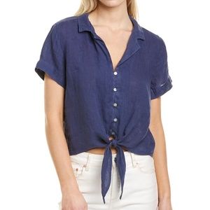 XS Bella Dahl Tie-Up Linen Shirt